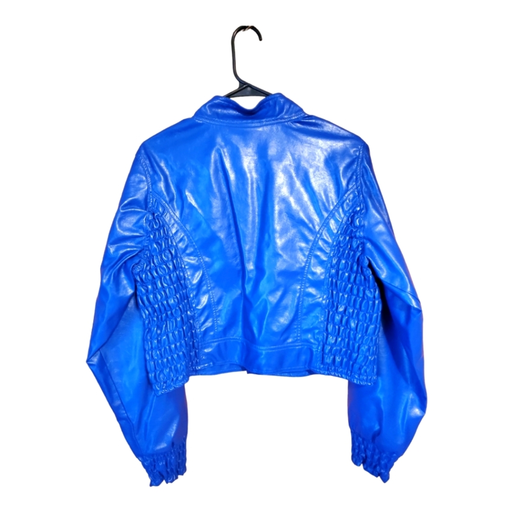 Dots, Size M, Faux Blue Bomber Jacket 🏍 - Picture 3 of 4